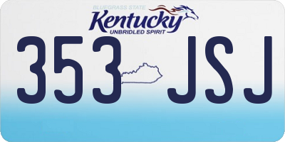 KY license plate 353JSJ