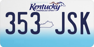 KY license plate 353JSK