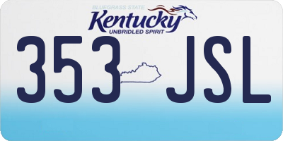 KY license plate 353JSL
