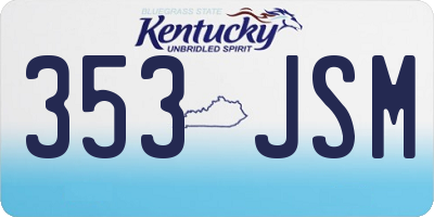 KY license plate 353JSM