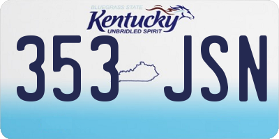 KY license plate 353JSN