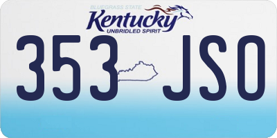 KY license plate 353JSO