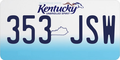 KY license plate 353JSW