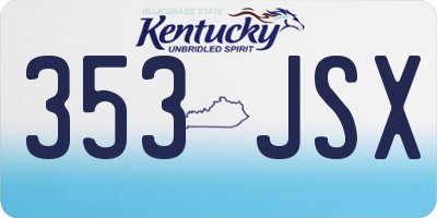 KY license plate 353JSX
