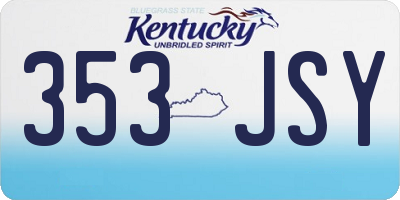 KY license plate 353JSY