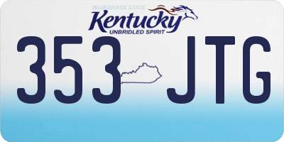 KY license plate 353JTG