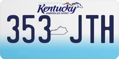 KY license plate 353JTH