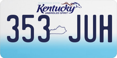KY license plate 353JUH