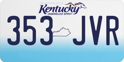 KY license plate 353JVR