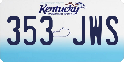 KY license plate 353JWS