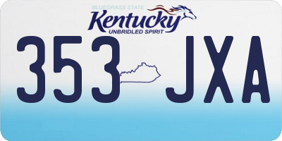 KY license plate 353JXA