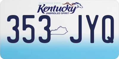 KY license plate 353JYQ