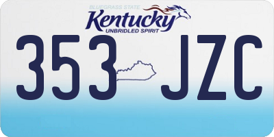 KY license plate 353JZC