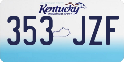 KY license plate 353JZF