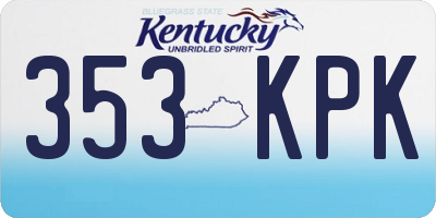 KY license plate 353KPK