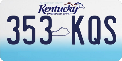 KY license plate 353KQS