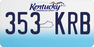 KY license plate 353KRB