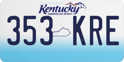 KY license plate 353KRE
