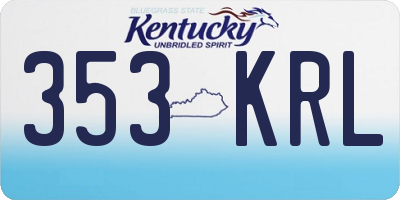 KY license plate 353KRL