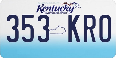 KY license plate 353KRO