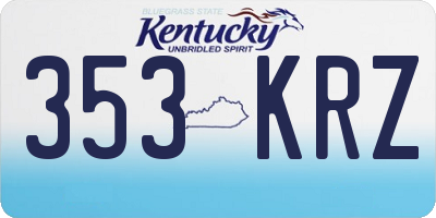 KY license plate 353KRZ