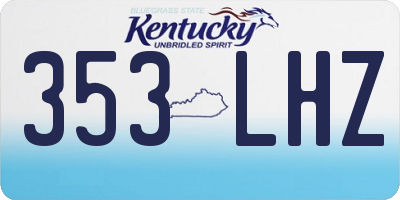 KY license plate 353LHZ