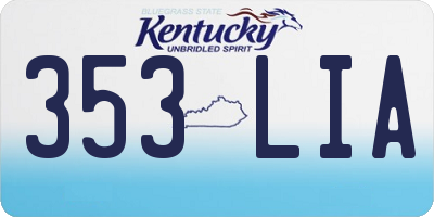 KY license plate 353LIA