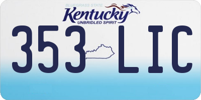 KY license plate 353LIC