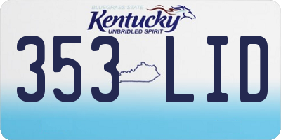 KY license plate 353LID