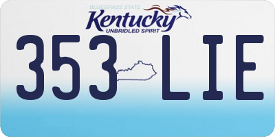 KY license plate 353LIE