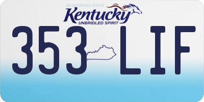 KY license plate 353LIF