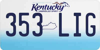 KY license plate 353LIG