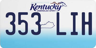 KY license plate 353LIH