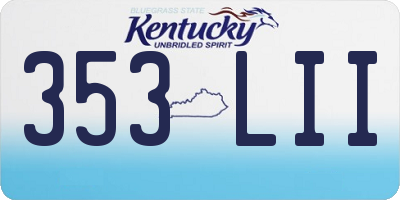 KY license plate 353LII