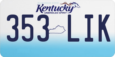 KY license plate 353LIK