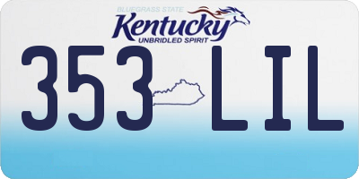 KY license plate 353LIL