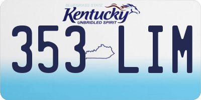 KY license plate 353LIM