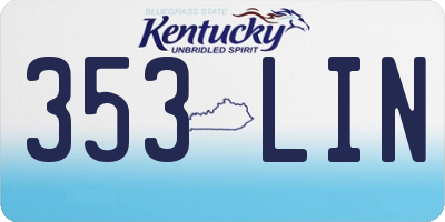 KY license plate 353LIN