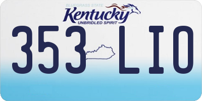 KY license plate 353LIO