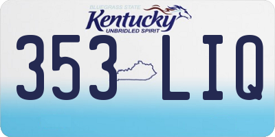 KY license plate 353LIQ