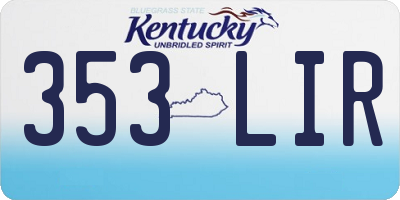 KY license plate 353LIR