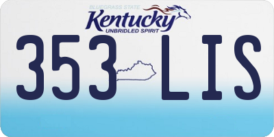KY license plate 353LIS