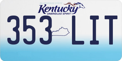 KY license plate 353LIT