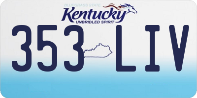 KY license plate 353LIV