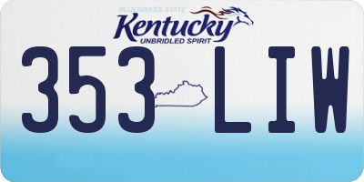 KY license plate 353LIW