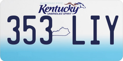 KY license plate 353LIY