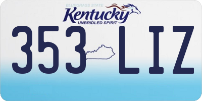 KY license plate 353LIZ