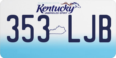 KY license plate 353LJB