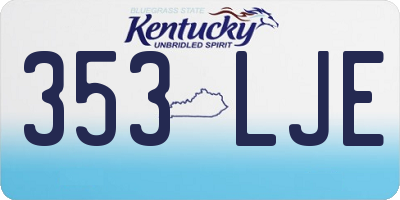 KY license plate 353LJE