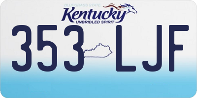 KY license plate 353LJF